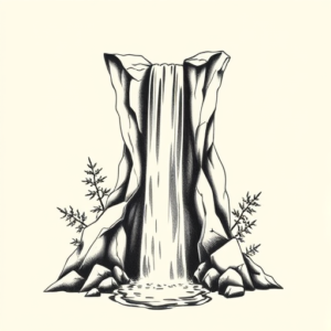 Geometric Waterfall Tattoo