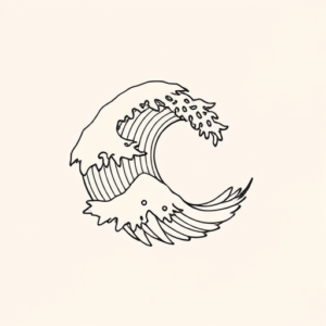 Geometric Wave Tattoo