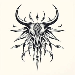 Geometric Wendigo Tattoo