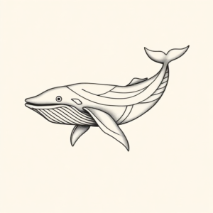 Geometric Whale Tattoo