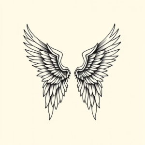Geometric Wings Tattoo
