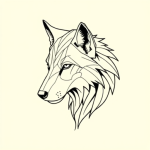 Geometric Wolf Tattoo