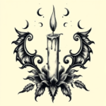 Gothic Candle Tattoo