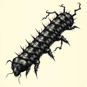 Gothic Caterpillar Tattoo