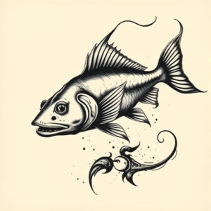 Gothic Catfish Tattoo