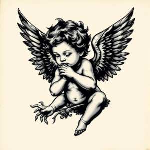 Gothic Cherub Tattoo