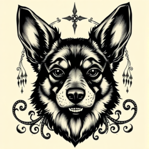 Gothic Corgi Tattoo