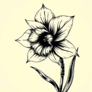 Gothic Daffodil Tattoo