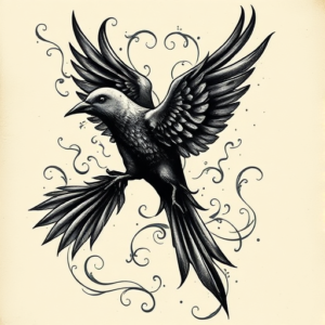 Gothic Dove Tattoo