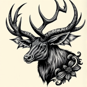 Gothic Elk Tattoo