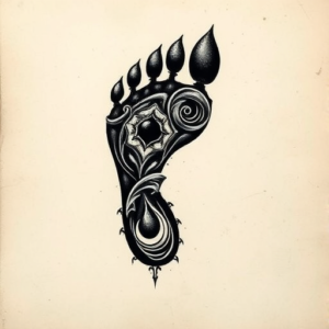 Gothic Footprint Tattoo