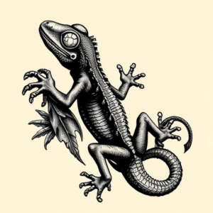 Gothic Gecko Tattoo