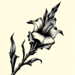 Gothic Gladiolus Tattoo