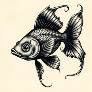 Gothic Goldfish Tattoo
