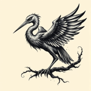 Gothic Heron Tattoo
