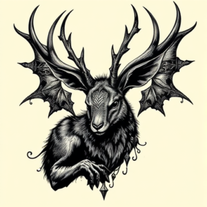 Gothic Jackalope Tattoo