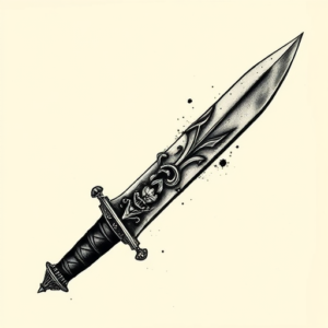 Gothic Knife Tattoo