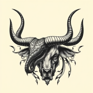 Gothic Longhorn Tattoo