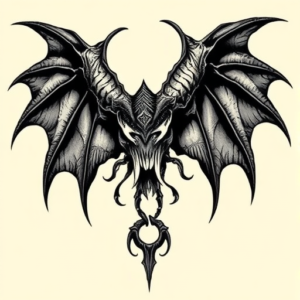 Gothic Monstera Tattoo