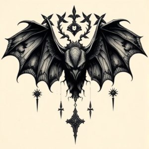 Gothic Mothman Tattoo