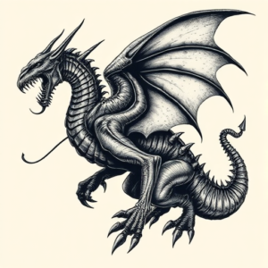 Gothic Mythosaur Tattoo