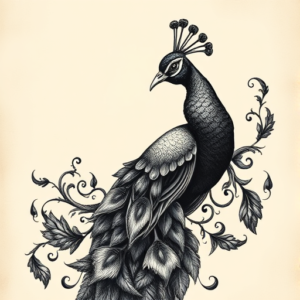 Gothic Peacock Tattoo