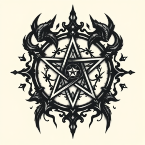 Gothic Pentagram Tattoo