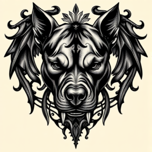 Gothic Pitbull Tattoo