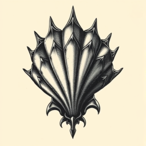 Gothic Seashell Tattoo