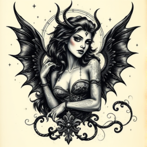 Gothic Siren Tattoo