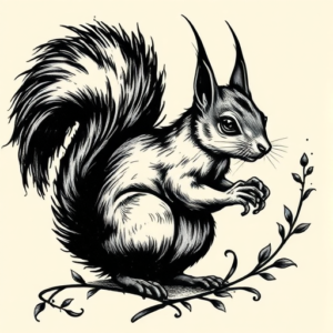 Gothic Squirrel Tattoo