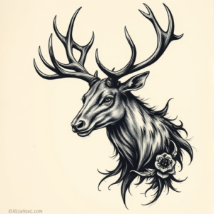 Gothic Stag Tattoo
