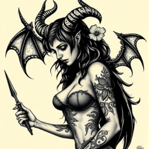 Gothic Succubus Tattoo
