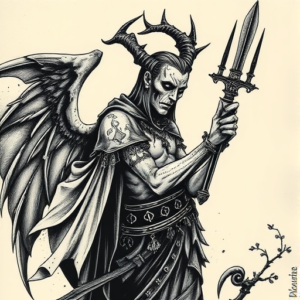 Gothic Unalome Tattoo