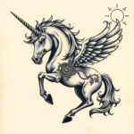 Gothic Unicorn Tattoo