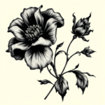Gothic Wildflower Tattoo