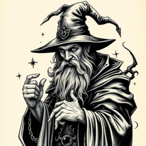 Gothic Wizard Tattoo