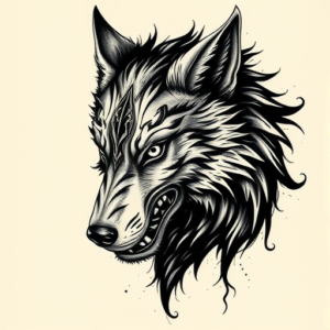 Gothic Wolf Tattoo