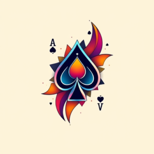 Gradient Color Ace Tattoo