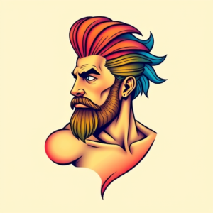 Gradient Color Achilles Tattoo