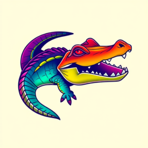 Gradient Color Alligator Tattoo