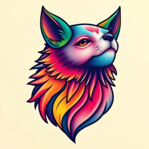 Gradient Color Animal Tattoo