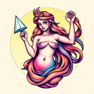 Gradient Color Aphrodite Tattoo