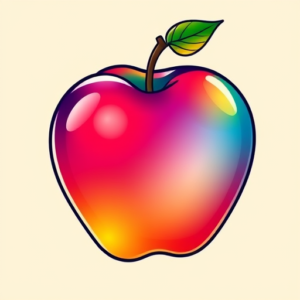 Gradient Color Apple Tattoo