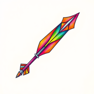 Gradient Color Arrowhead Tattoo