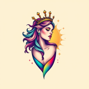 Gradient Color Athena Tattoo