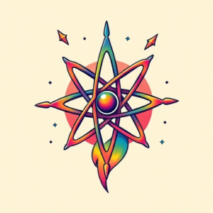 Gradient Color Atomic Tattoo