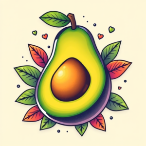 Gradient Color Avocado Tattoo