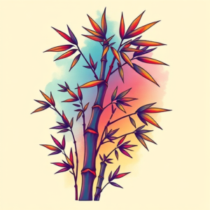 Gradient Color Bamboo Tattoo