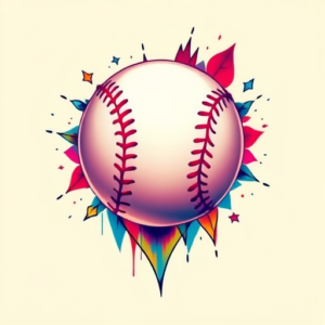 Gradient Color Baseball Tattoo